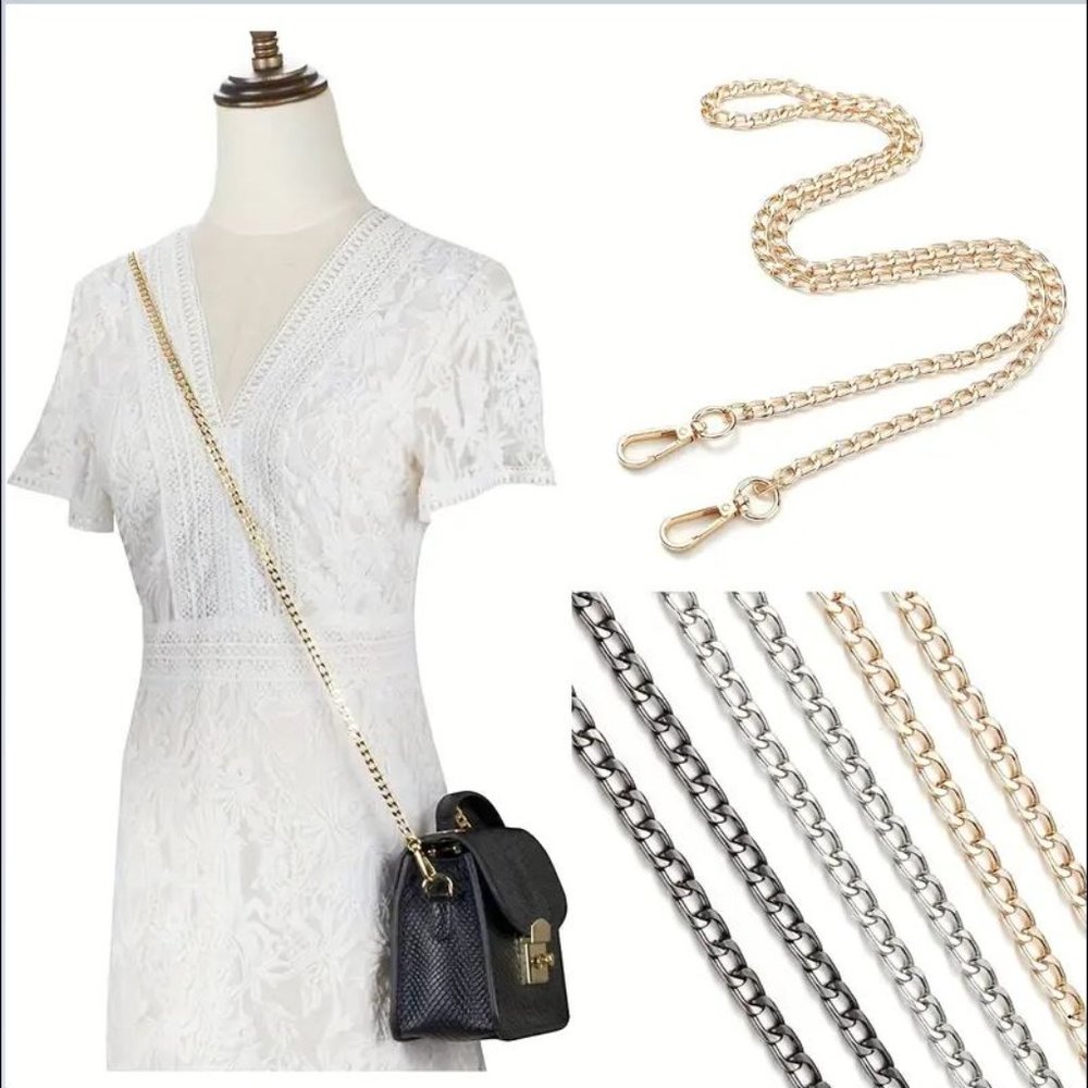 SILVER OR GOLD 59" UNBRANDED CROSSBODY CHAIN CHOOSE 1